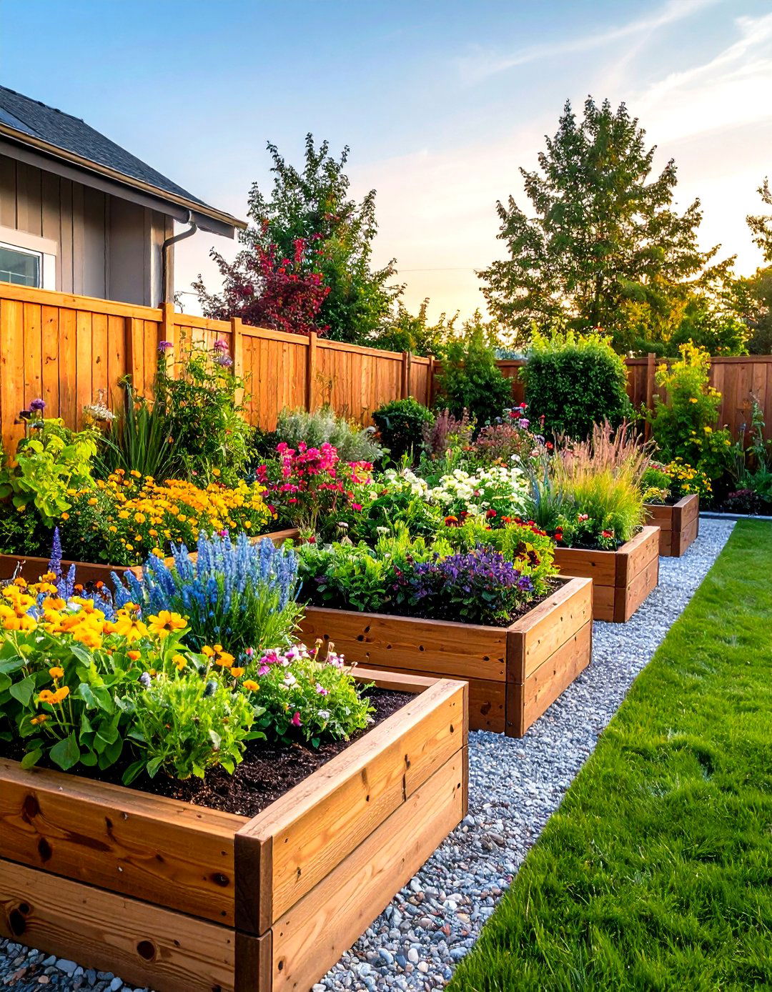 Tiered or Raised Garden Beds - 30 privacy ideas for backyard