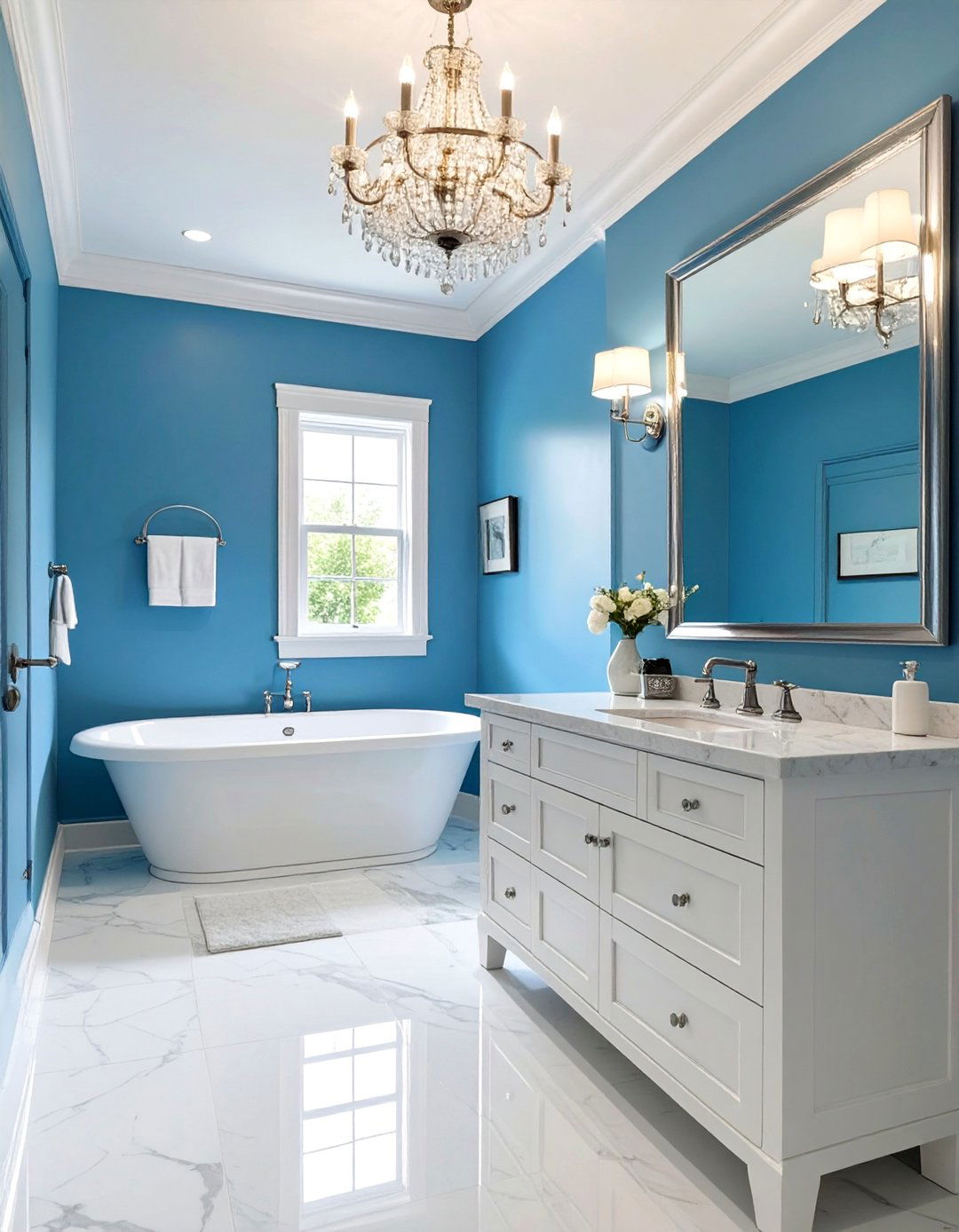 Tiffany Blue and White Bathroom - 30 blue bathroom ideas