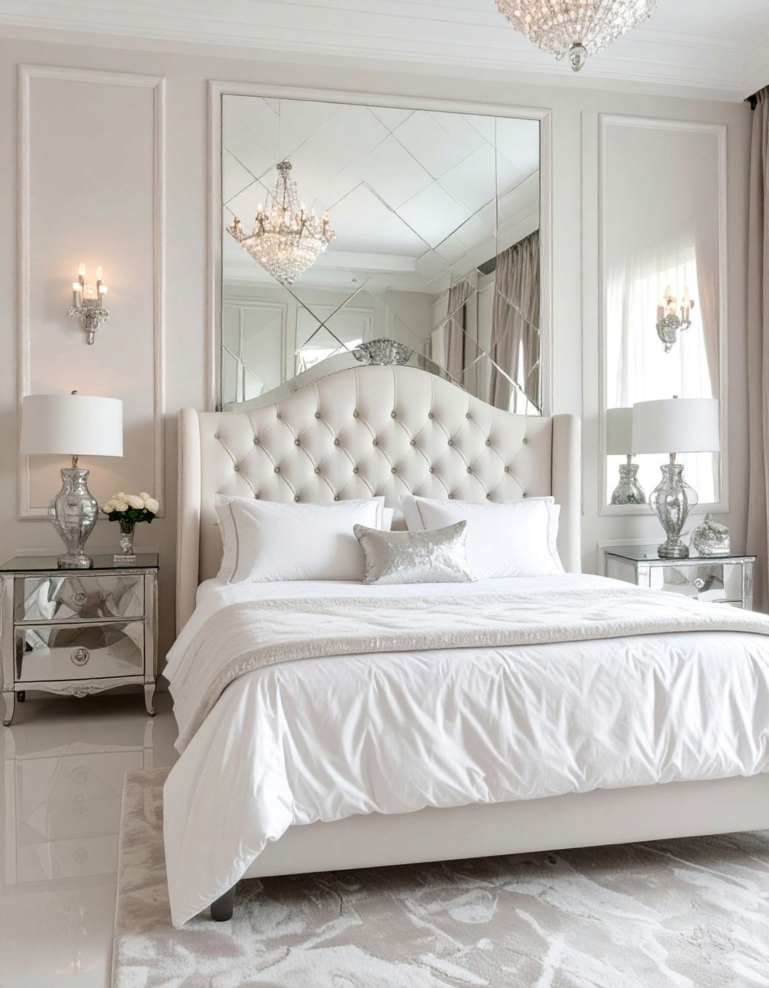 Tiffany Blue and White Glam Bedroom - 30 blue bedroom ideas