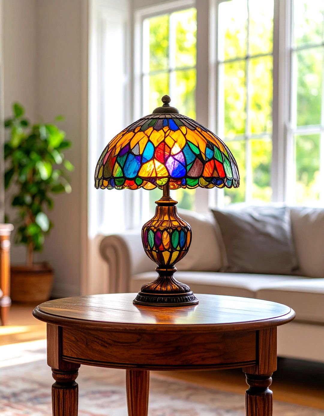 Tiffany Stained Glass Lamp - 30 lighting ideas for living room