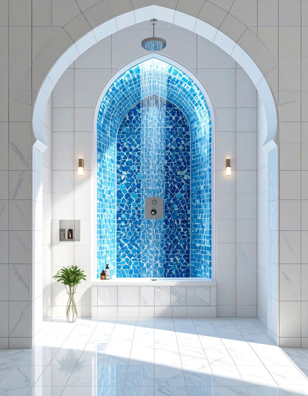 Tiled Arch Niche Bathroom Walls - 30 bathroom wall ideas