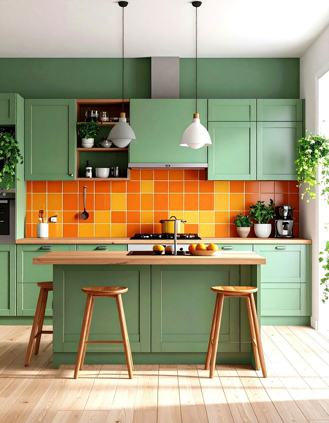 Tiled Kitchen Backsplashes - 30 retro interior design ideas
