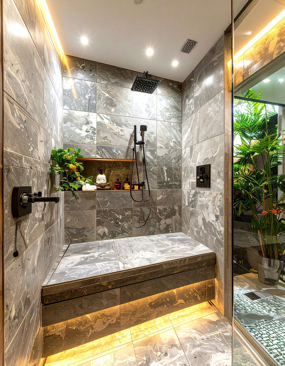 Tiled Shower with a Bench - 30 tiled shower ideas