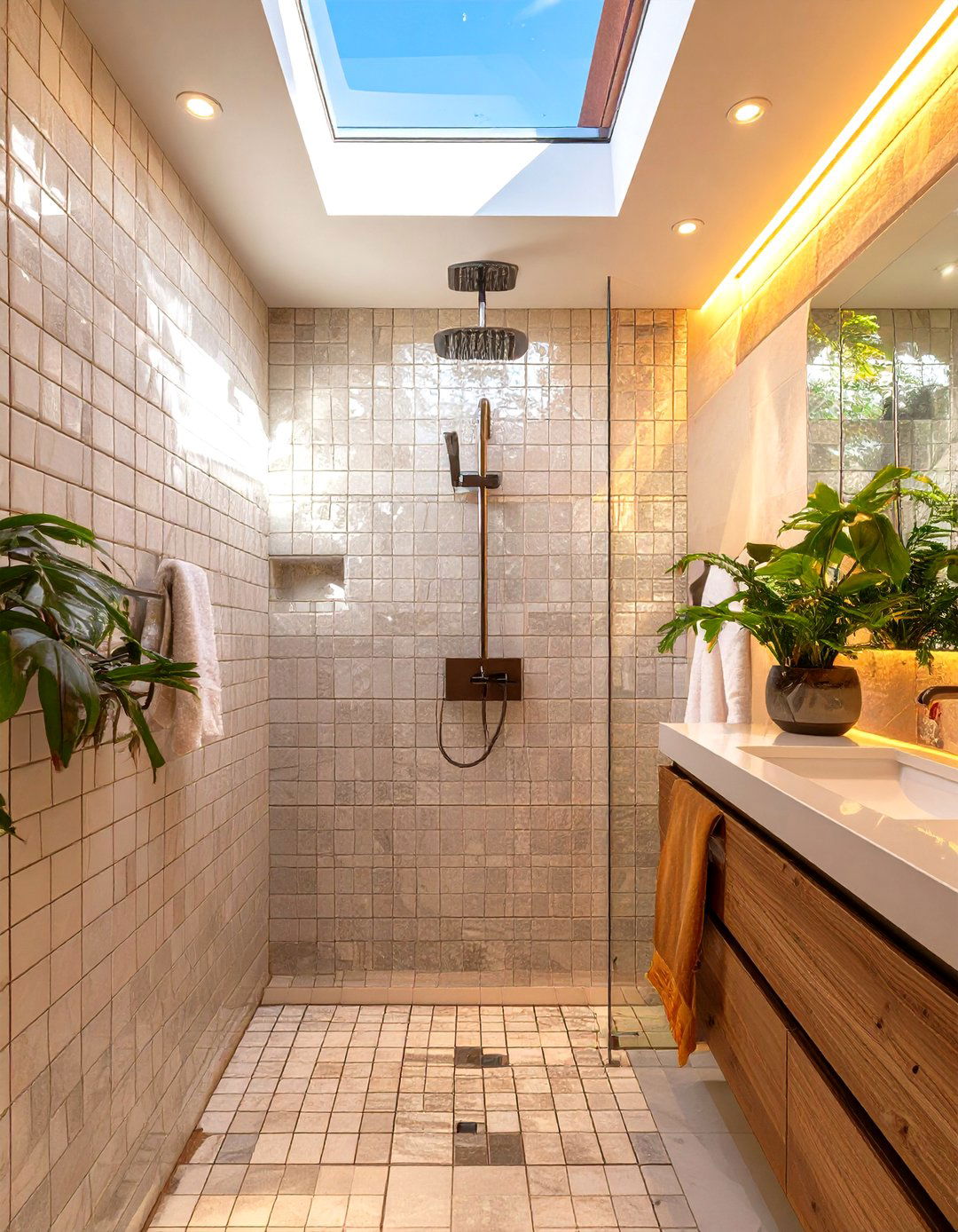 Tiling Inside a Skylight Shaft - 30 tiled shower ideas