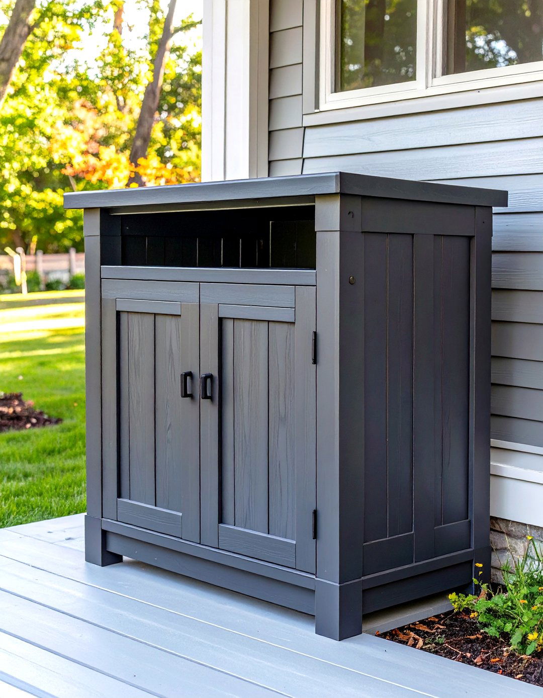 Tilting Door Garbage Can Cabinet - 30 outdoor garbage can storage ideas