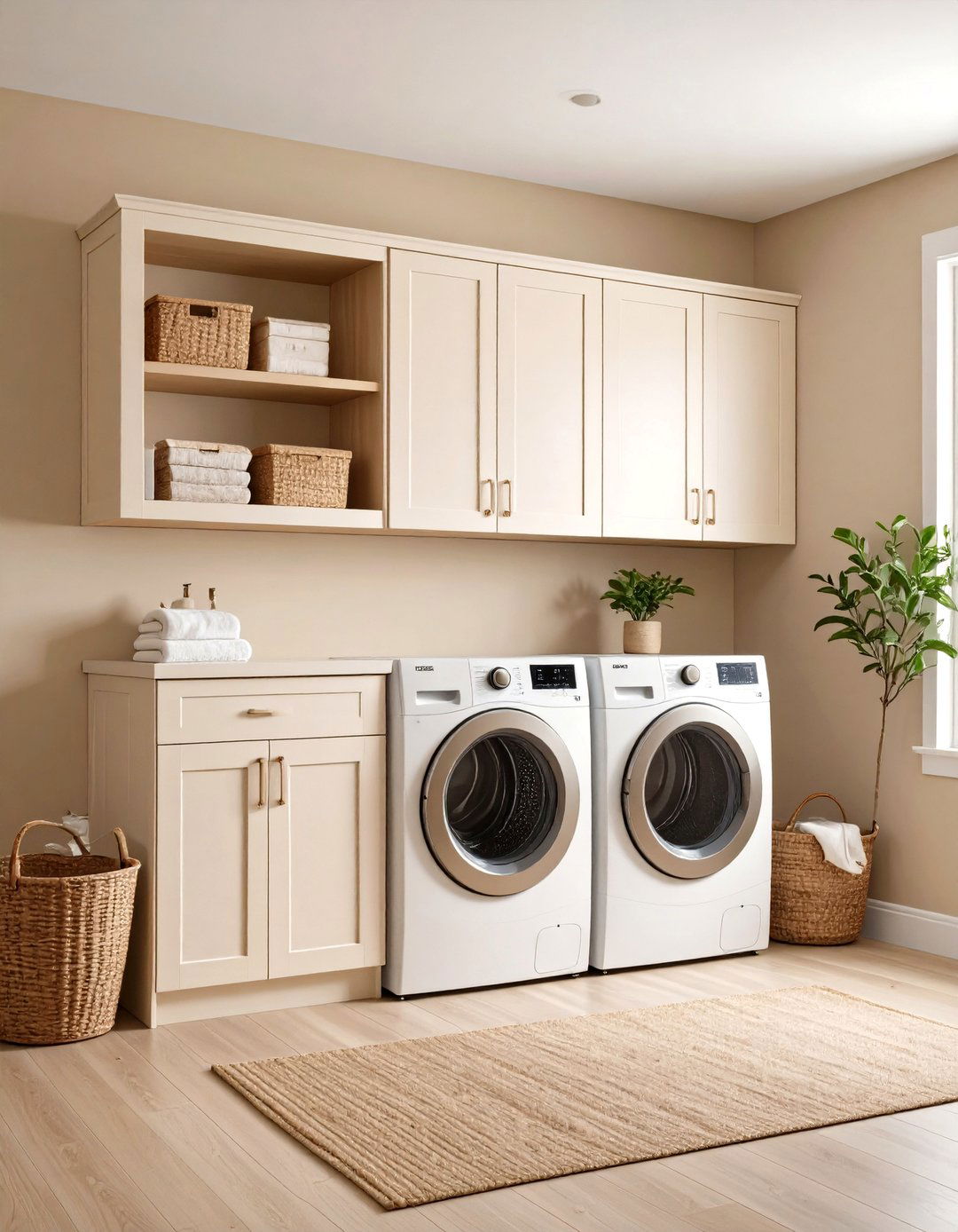 Timeless Beige Laundry Room - 30 laundry room paint ideas