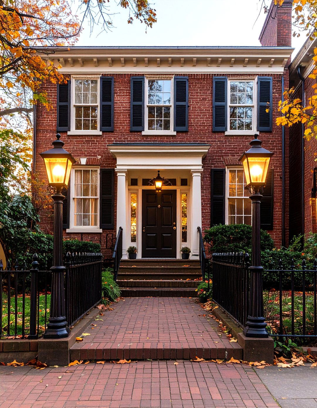 Timeless Gas Lamp Illumination - 30 front yard lighting ideas