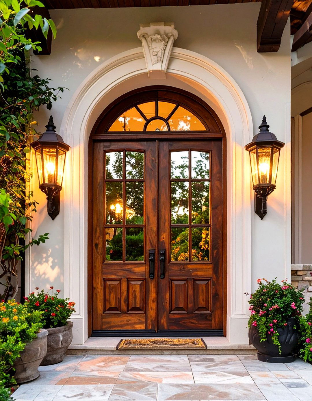Timeless Gas Style Lanterns - 30 outdoor lighting ideas for front of house