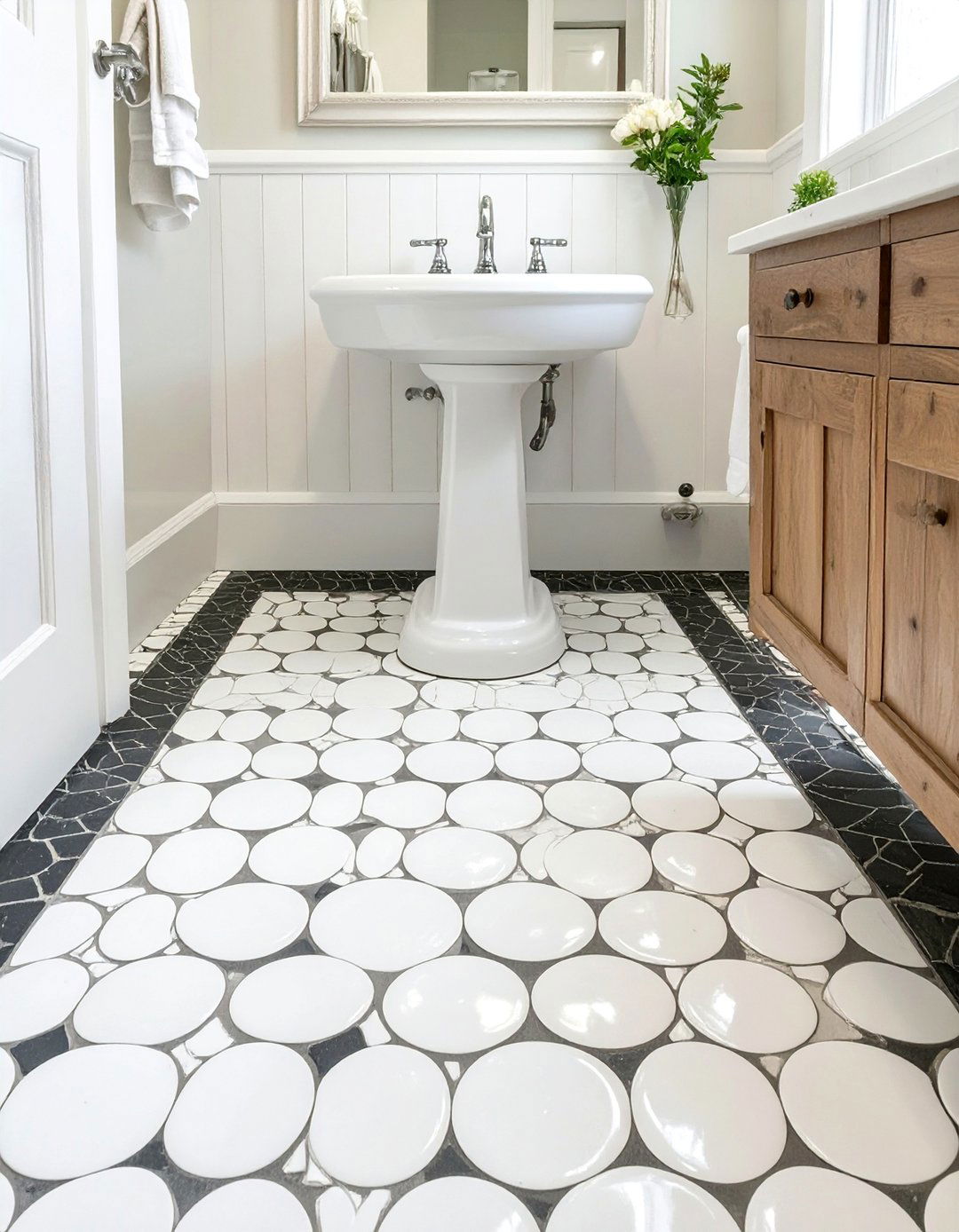 Timeless Penny Round Bathroom Tiles - 30 bathroom floor tiles ideas