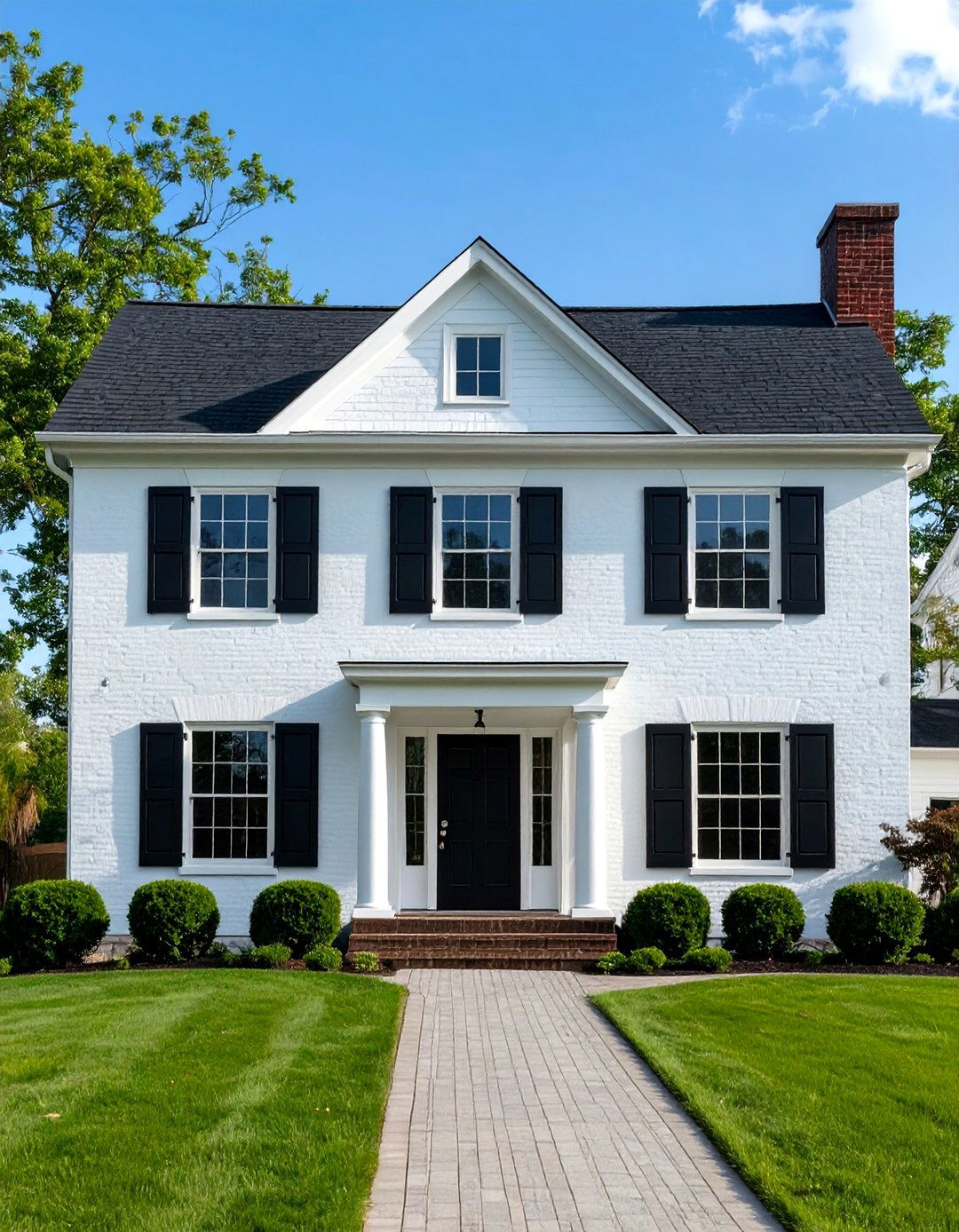 Timeless White Painted Brick Exterior - 30 house exterior brick paint color ideas