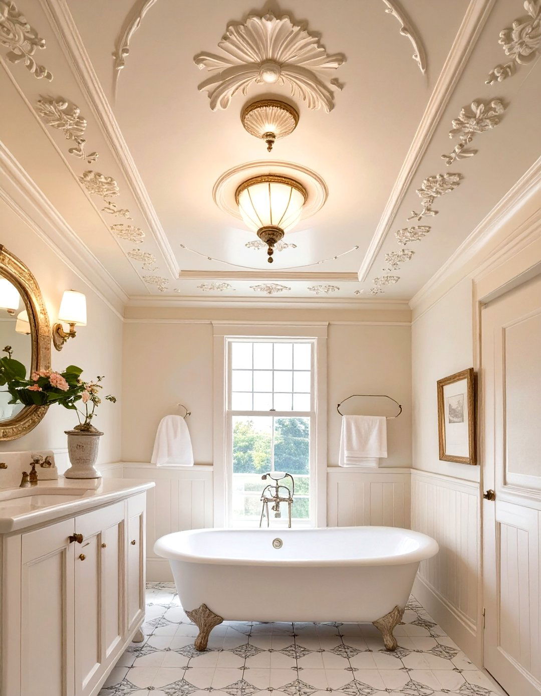 Tin Ceiling Tiles - 30 vintage bathroom ideas