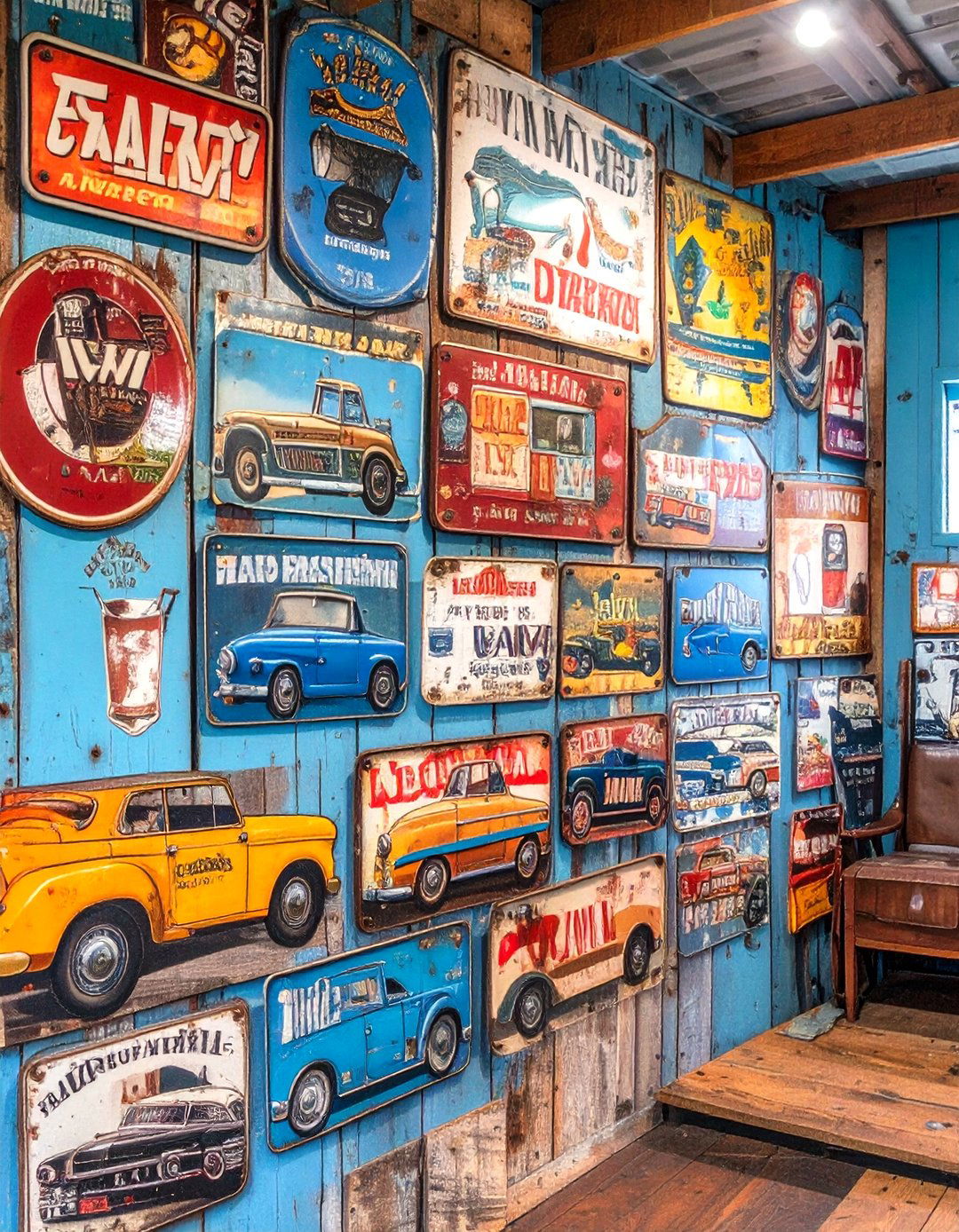 Tin Sign Wall Decoration - 30 shed man cave ideas on a budget