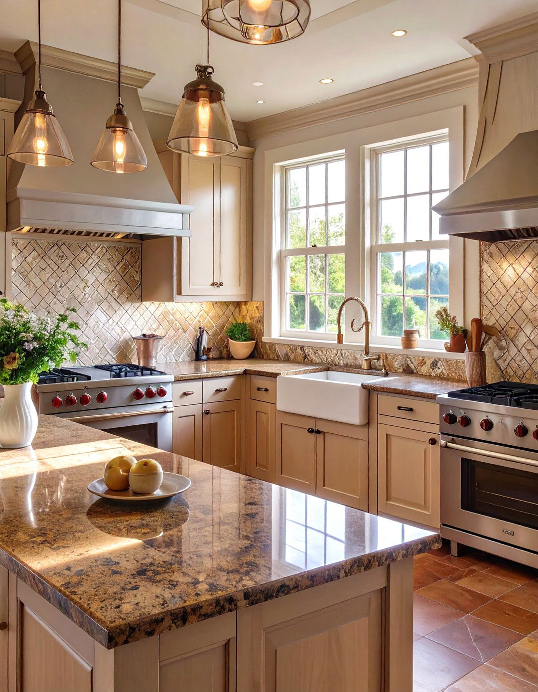 Tin Tile Backsplash - 30 backsplash ideas for fantasy brown granite countertops