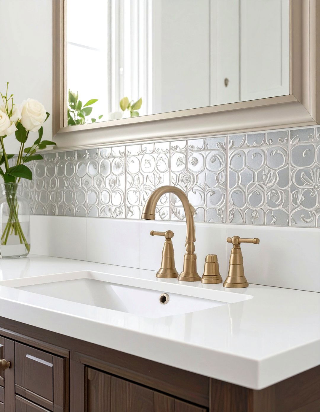 Tin Tile Vanity Backsplash - 30 vanity backsplash ideas