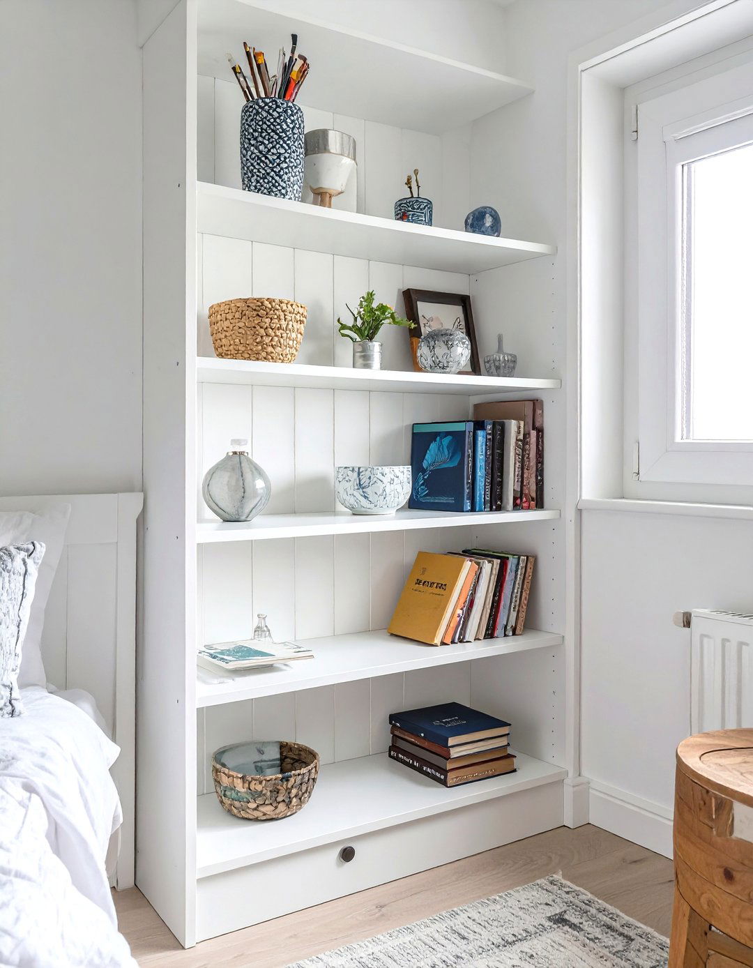 Tiny Bedroom Corner Shelving Unit - 30 tiny bedroom ideas