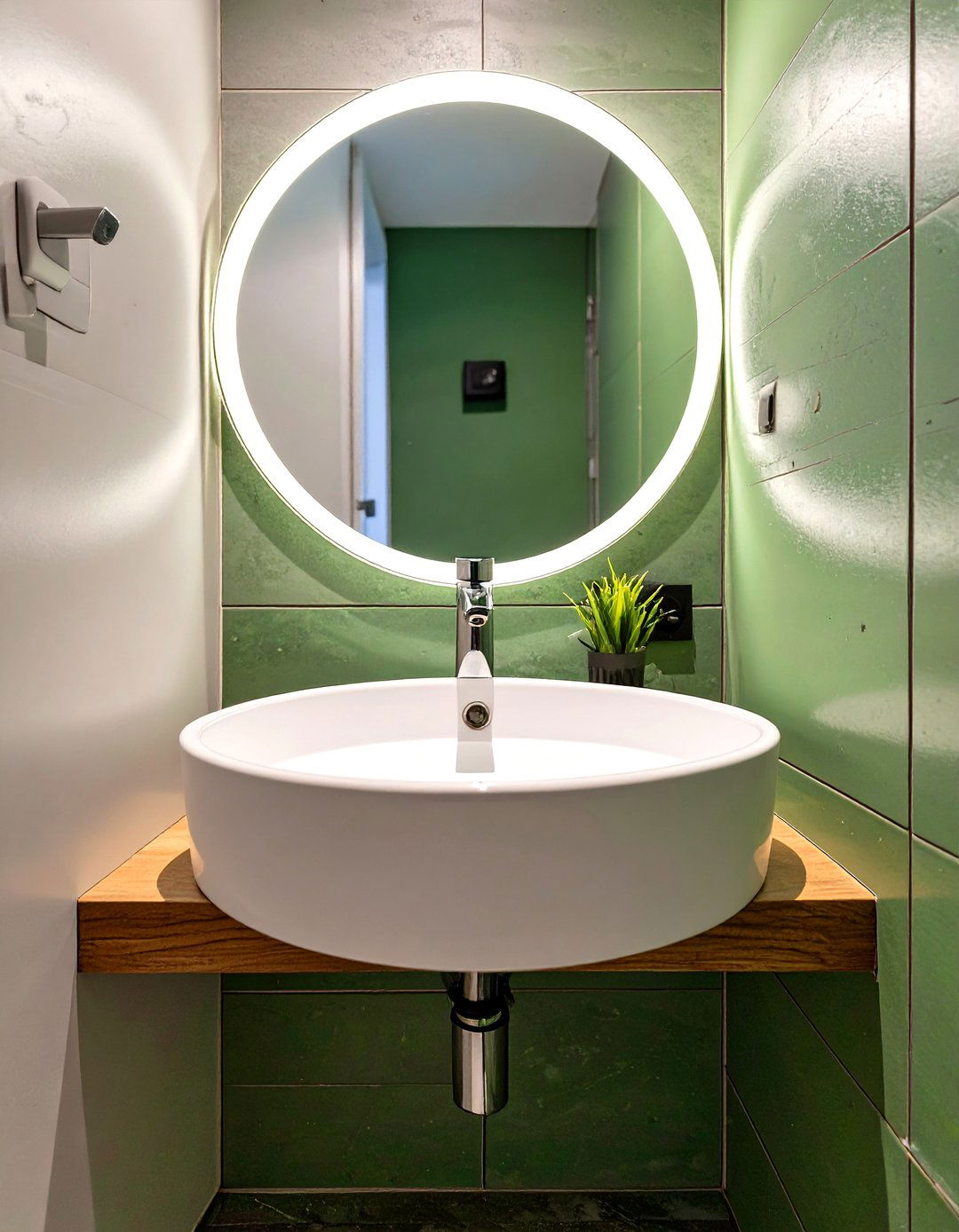 Tiny Circular Hand Rinse Basin - 30 small bathroom sink ideas