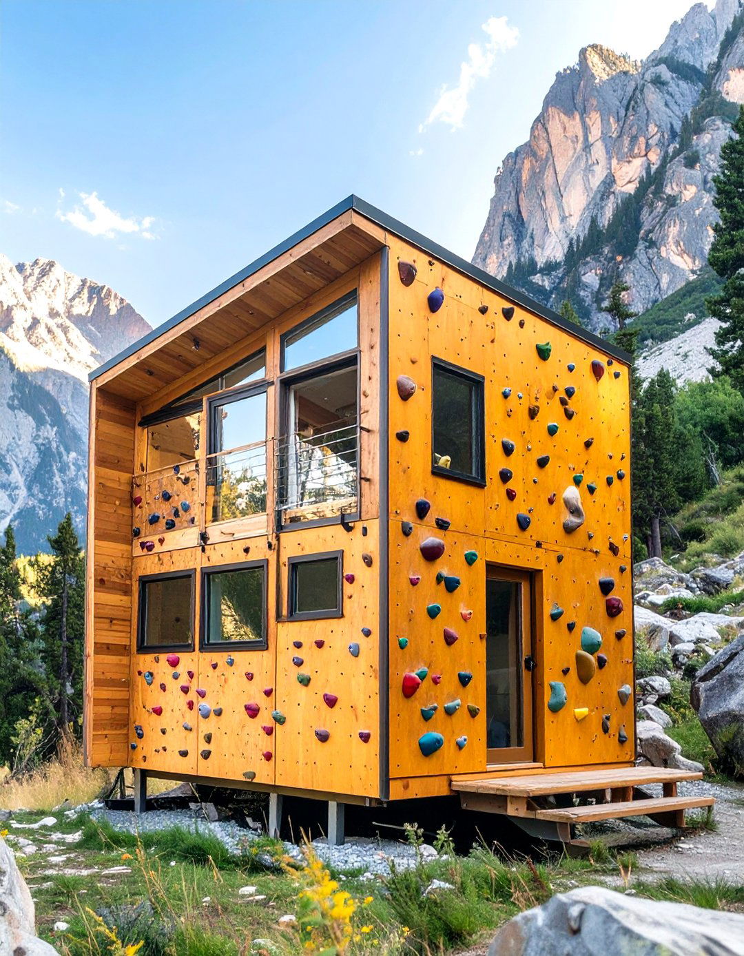Tiny House Design Plan with a Climbing Wall Exterior - 30 tiny house design plans ideas