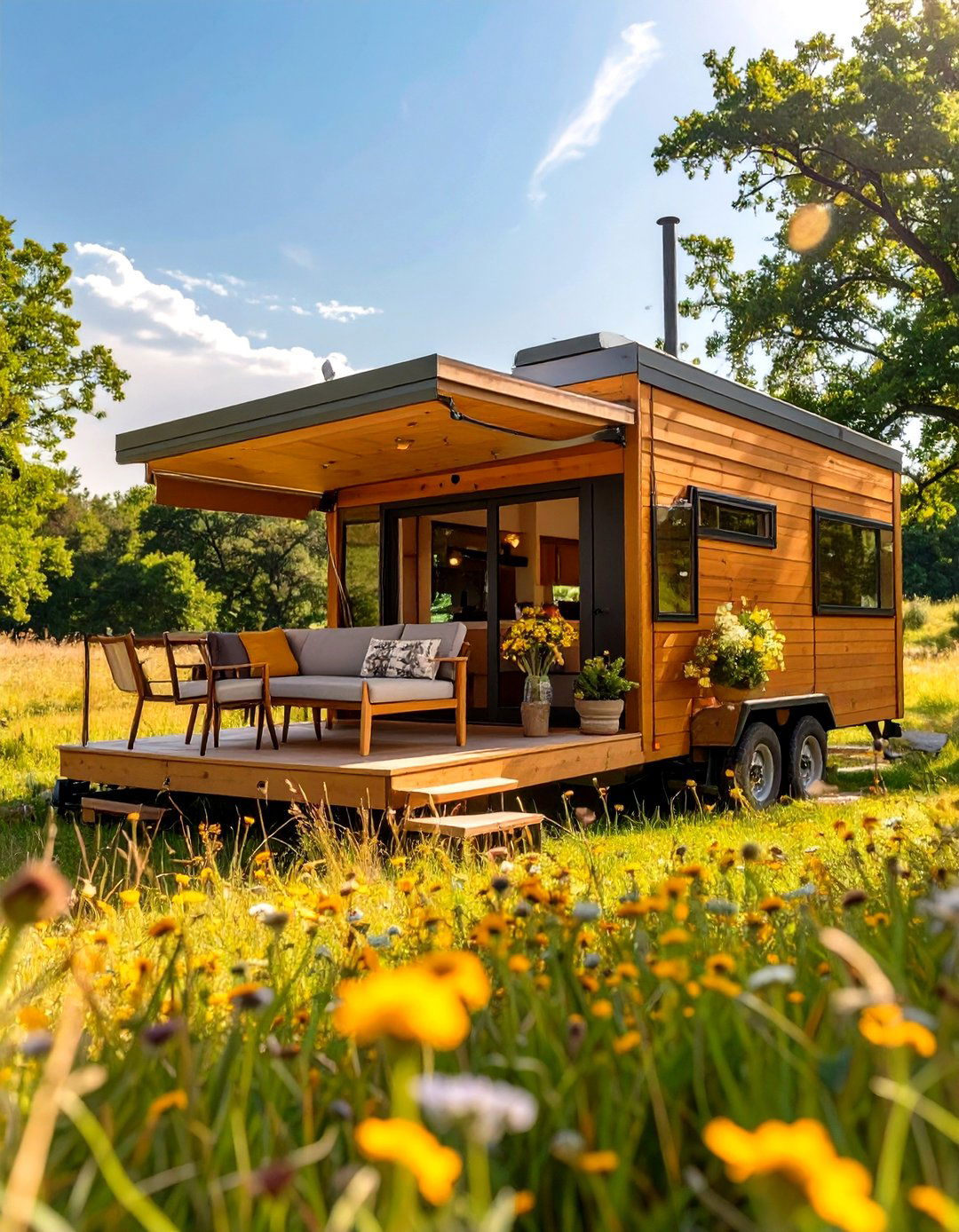 Tiny House Design Plan with a Fold Down Porch - 30 tiny house design plans ideas
