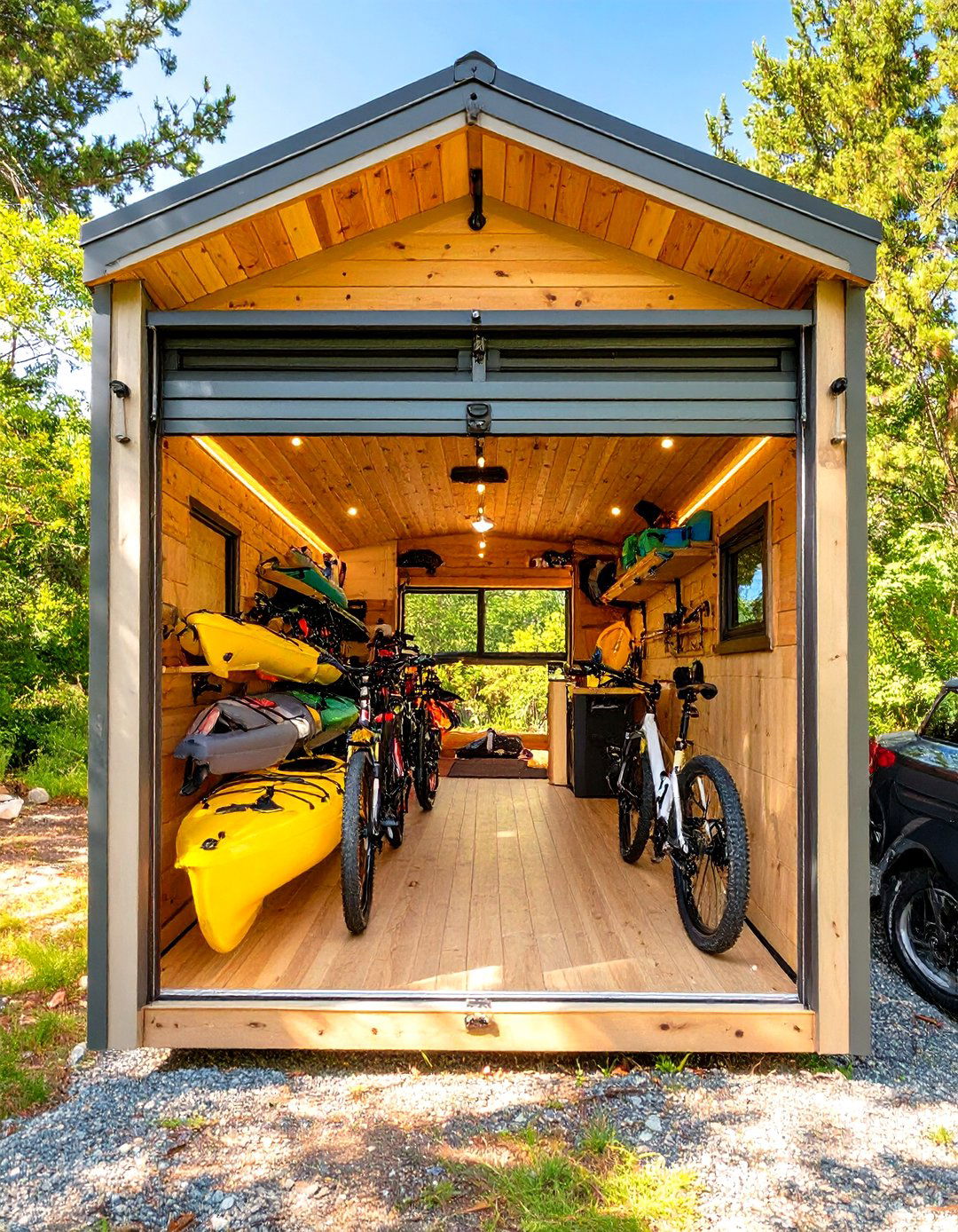 Tiny House Design Plan with a Gear Garage - 30 tiny house design plans ideas