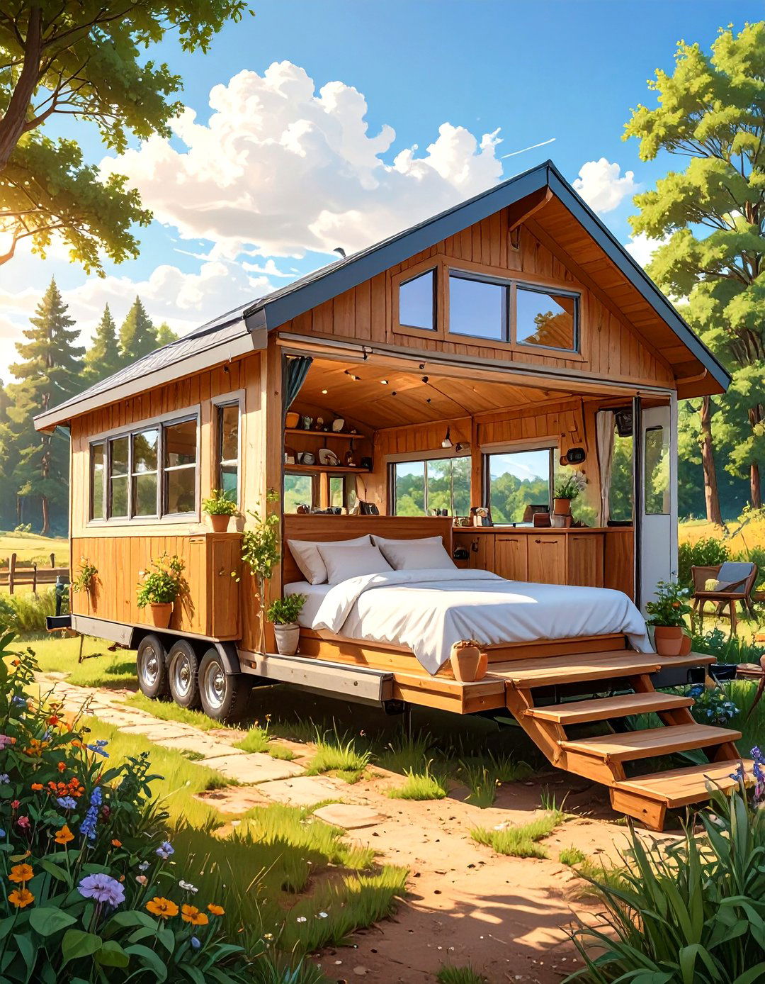 Tiny House Design Plan with a Gooseneck Trailer - 30 tiny house design plans ideas