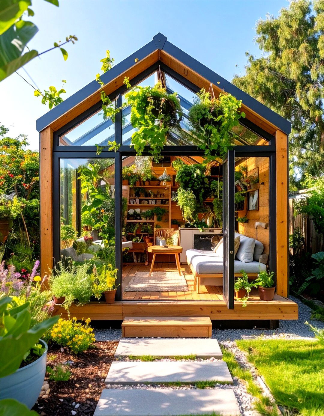 Tiny House Design Plan with a Greenhouse Atrium - 30 tiny house design plans ideas