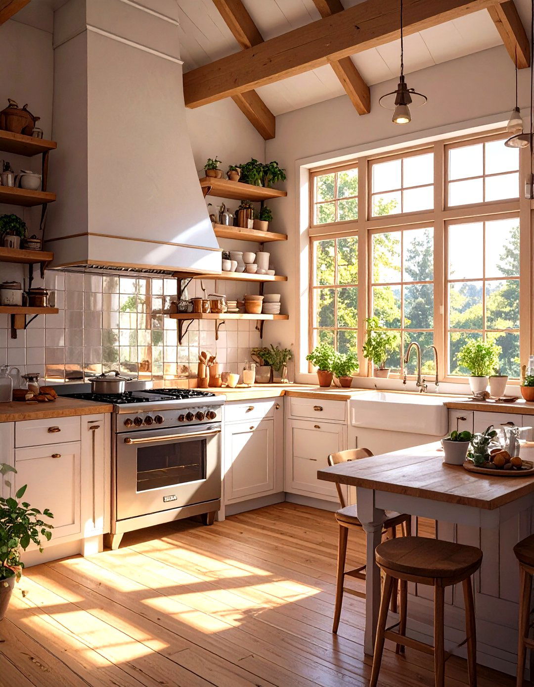 Tiny House Kitchen with a Mirrored Backsplash - 30 tiny house kitchen ideas