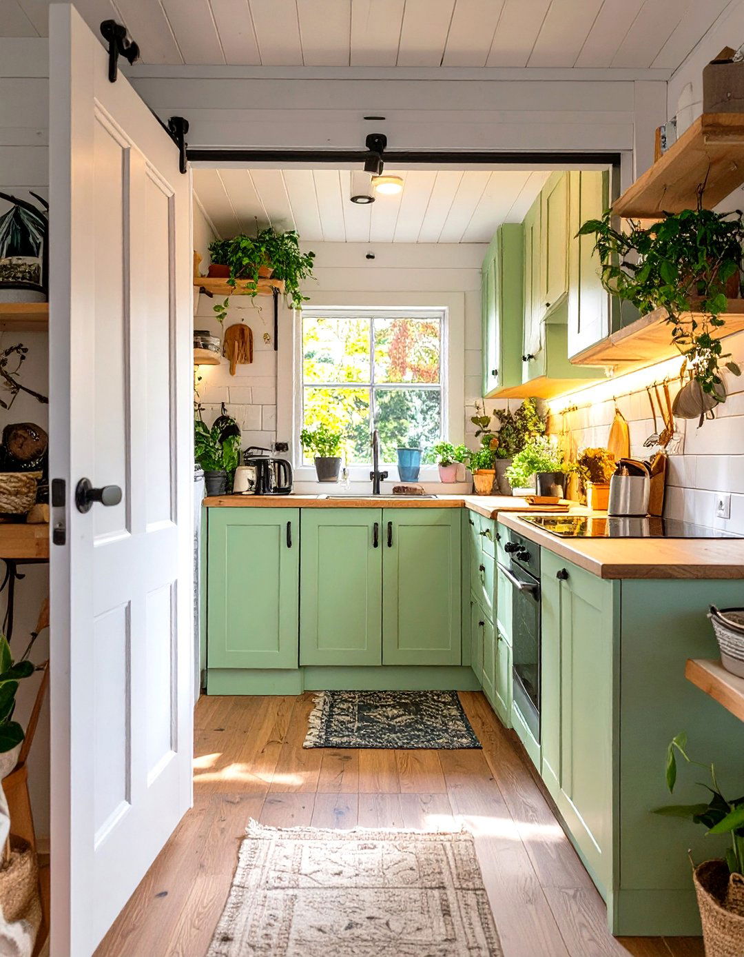Tiny House Kitchen with a Pocket Door - 30 tiny house kitchen ideas
