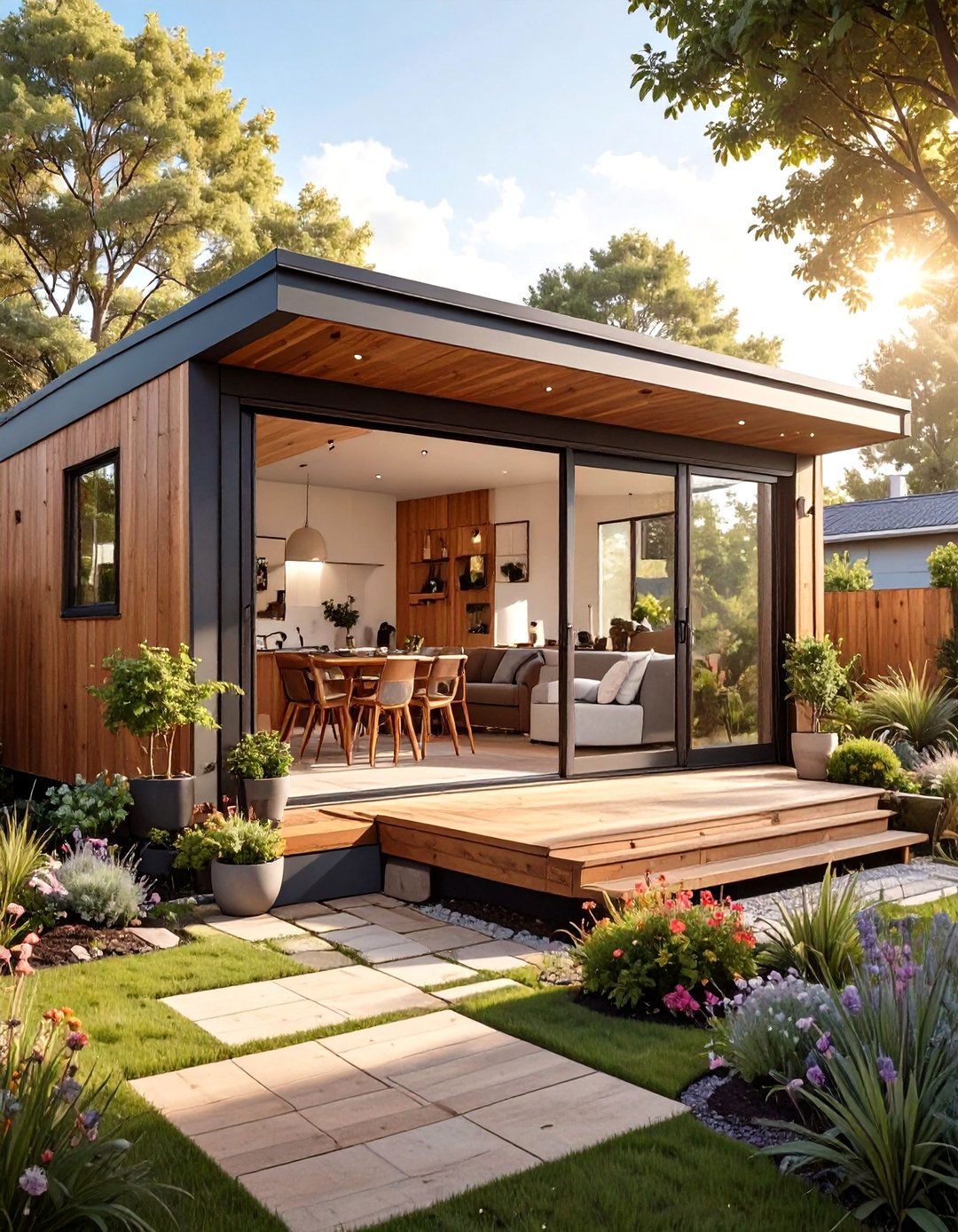 Tiny House with a Garage Style Roll Up Door - 30 tiny house design ideas