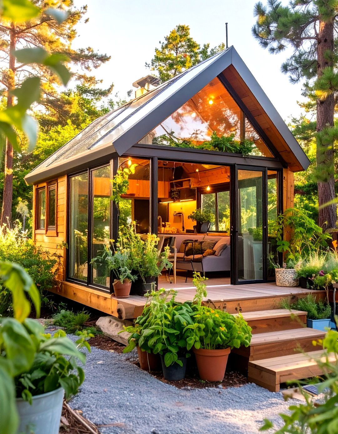 Tiny House with a Greenhouse Atrium - 30 tiny house design ideas