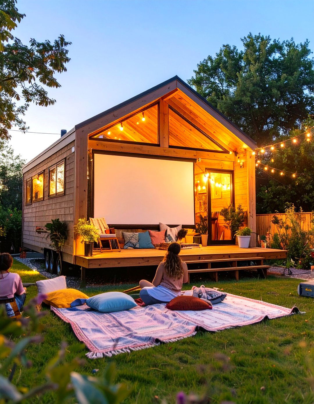 Tiny House with an Exterior Projector Screen - 30 tiny house design ideas