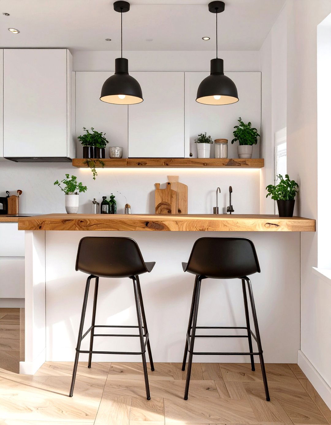 Tiny Kitchen with a Breakfast Bar Ledge - 30 tiny kitchen ideas