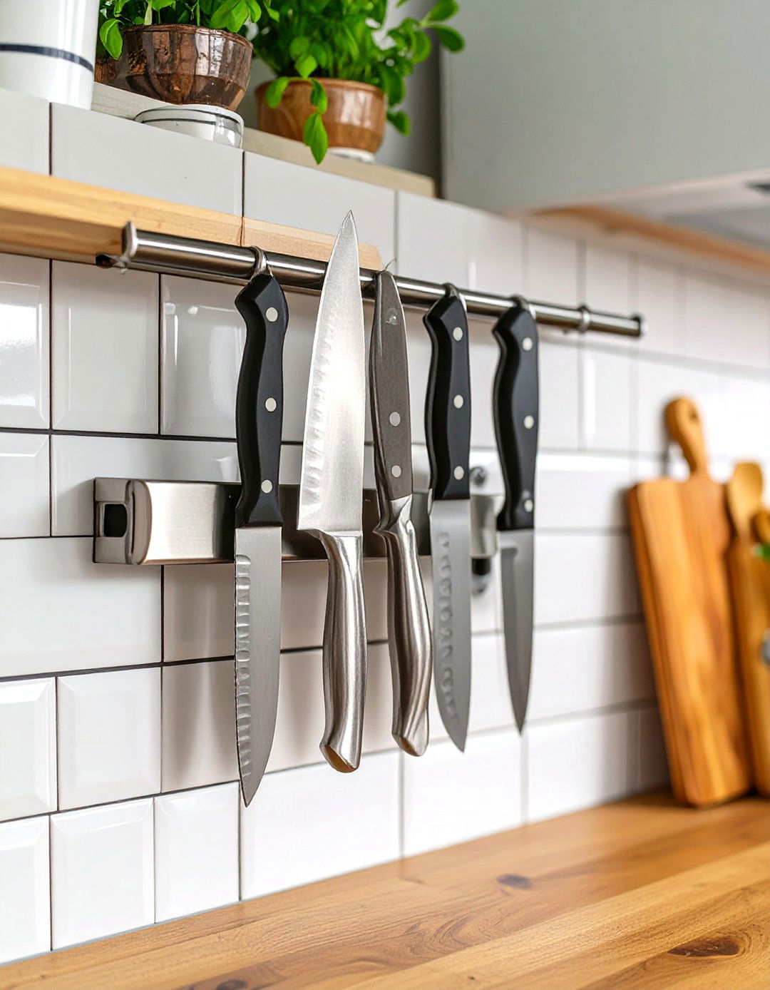 Tiny Kitchen with a Magnetic Knife Strip - 30 tiny kitchen ideas