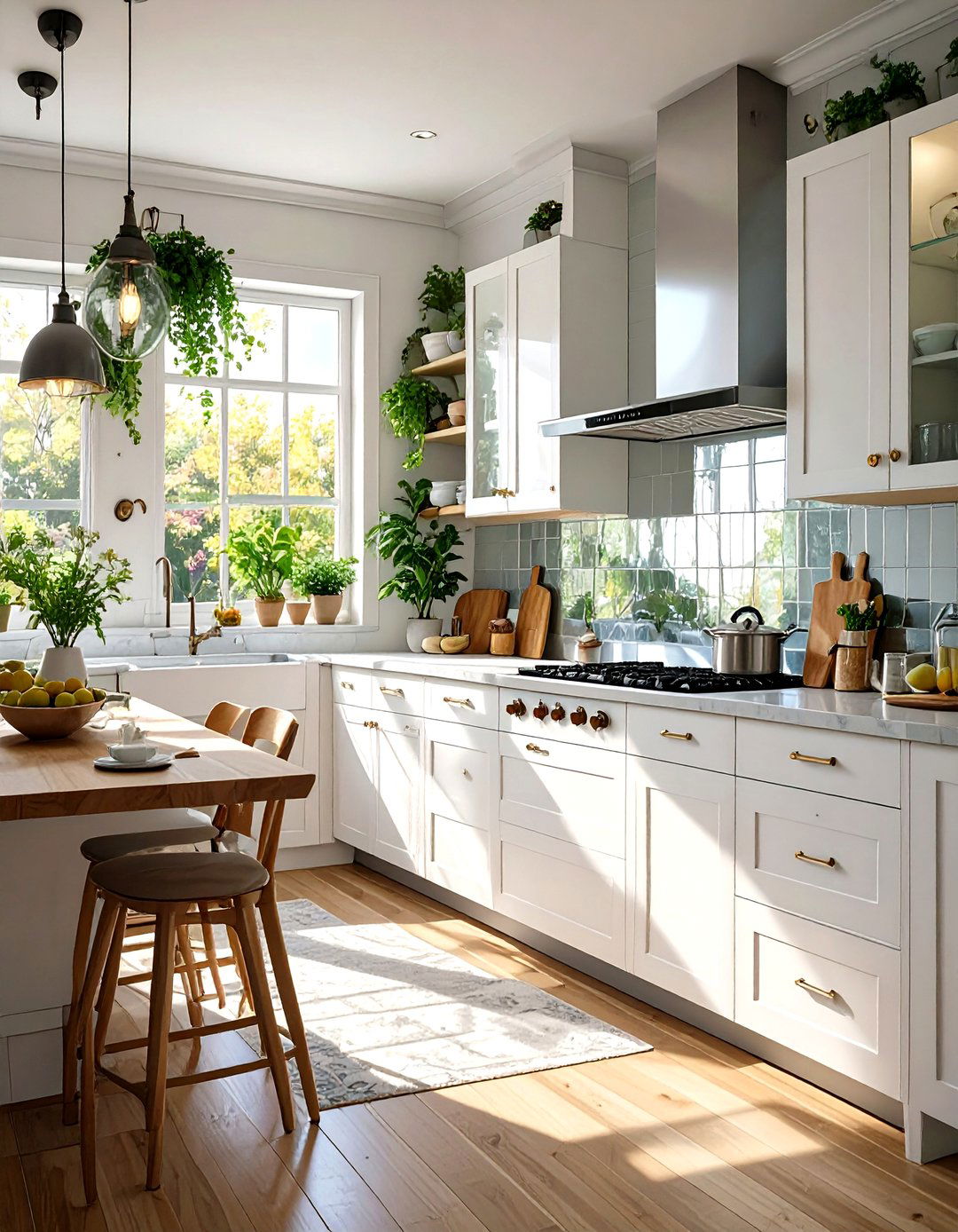 Tiny Kitchen with a Mirrored Backsplash - 30 tiny kitchen ideas