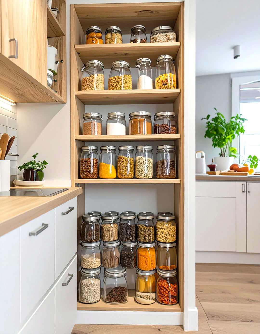 Tiny Kitchen with a Pull Out Pantry - 30 tiny kitchen ideas