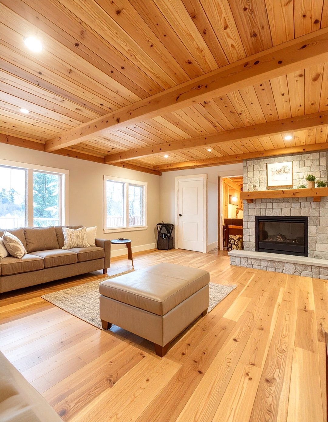 Tongue and Groove Wood Basement Ceiling - 30 ceiling ideas for basement