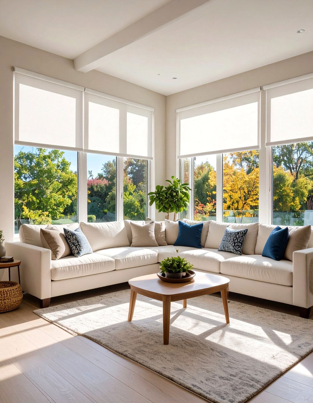 Top DownBottom Up Shades for Privacy Control - 30 living room window treatment ideas