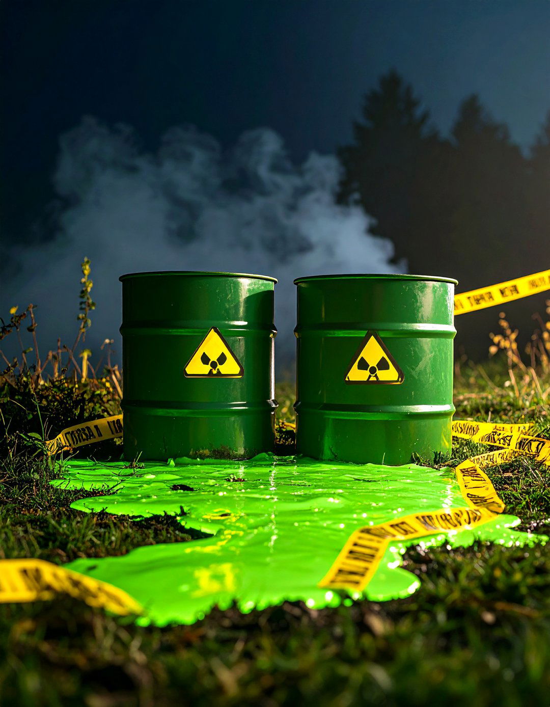 Toxic Waste Spill Hazard - 30 halloween decorations outdoor ideas