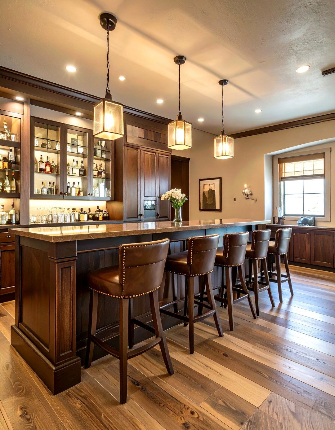 Traditional Basement Bar - 30 basement furniture ideas