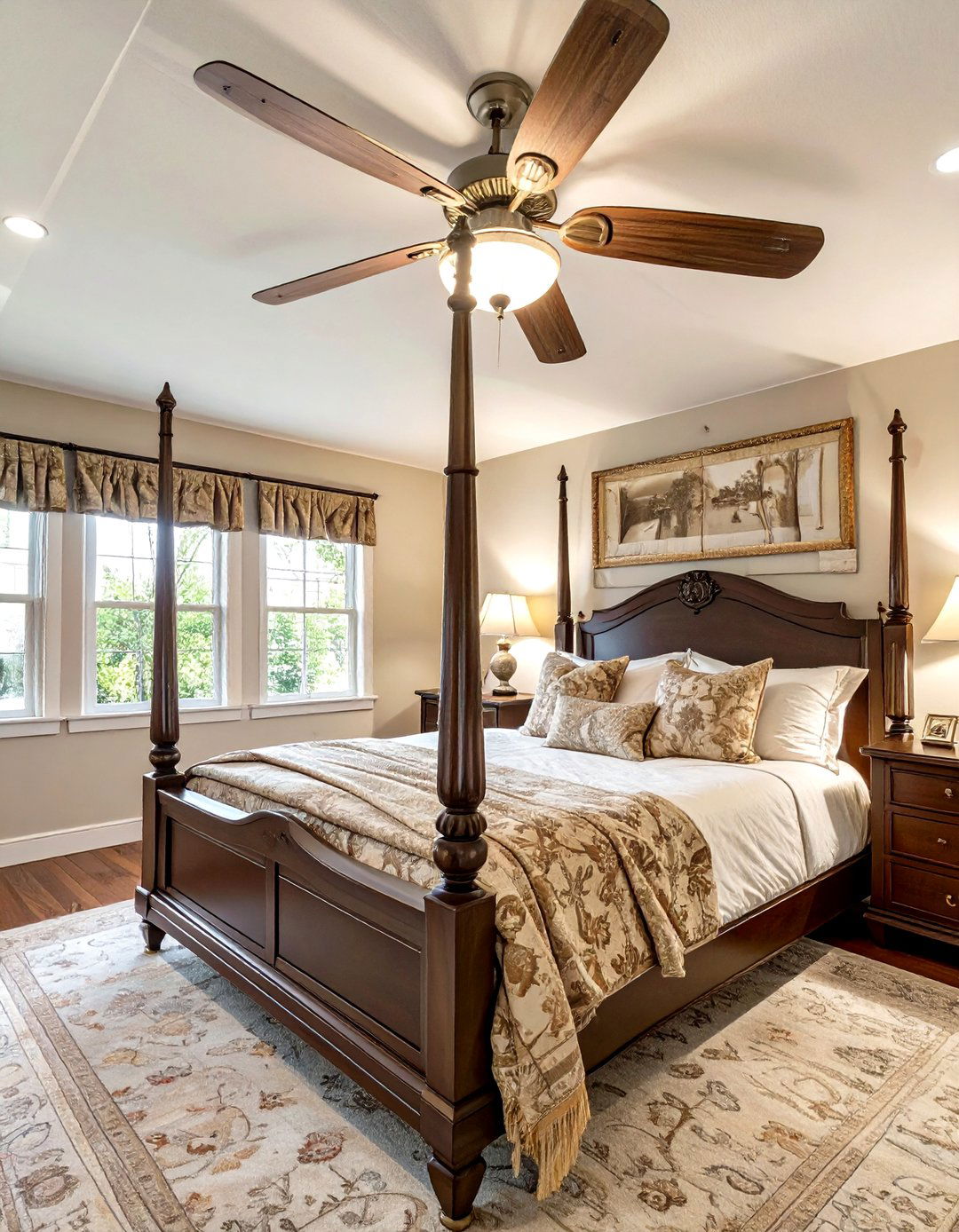 Traditional Bedroom Ceiling Fan with Light - 30 bedroom ceiling light ideas