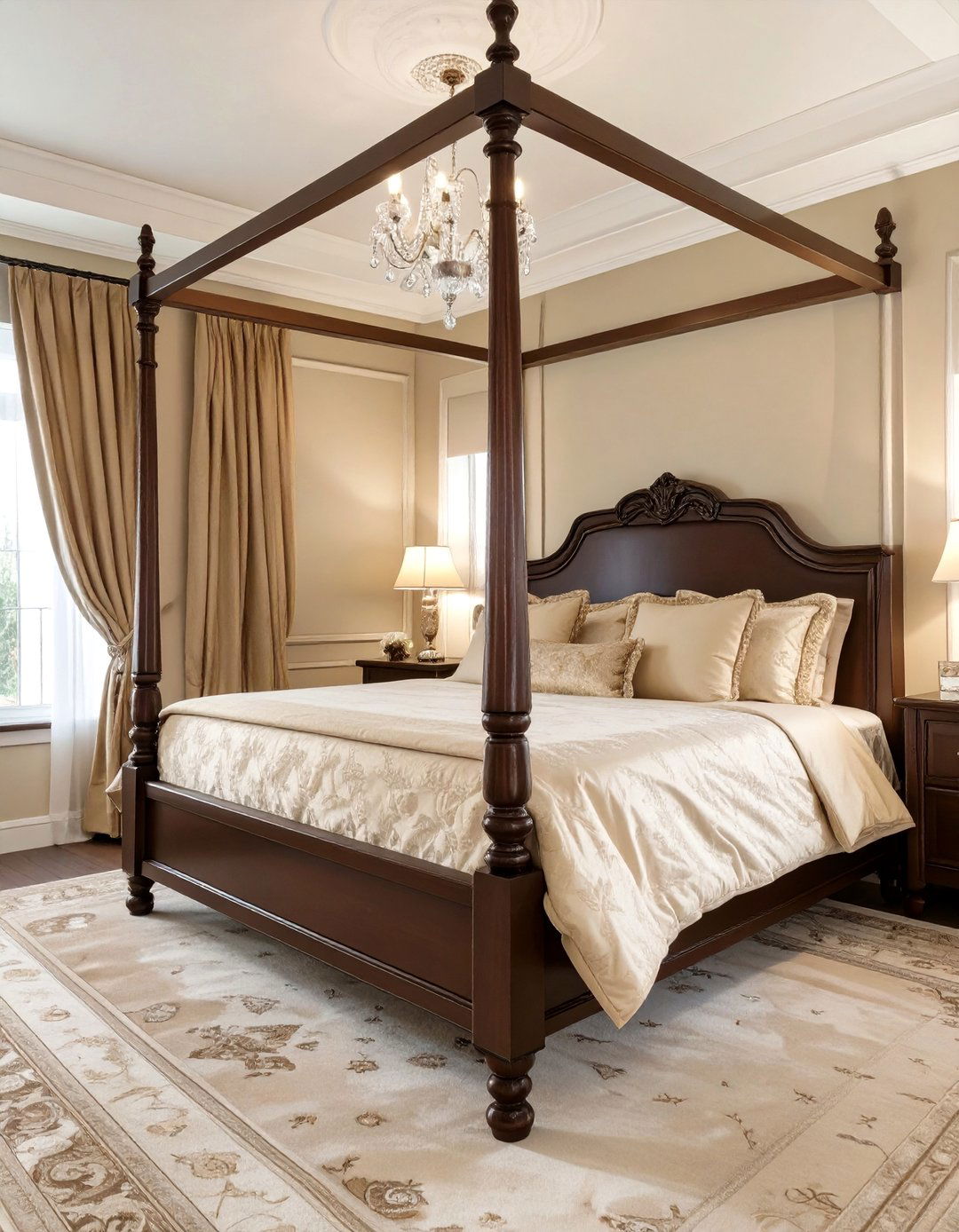 Traditional Brown and Cream Bedroom - 30 brown bedroom ideas