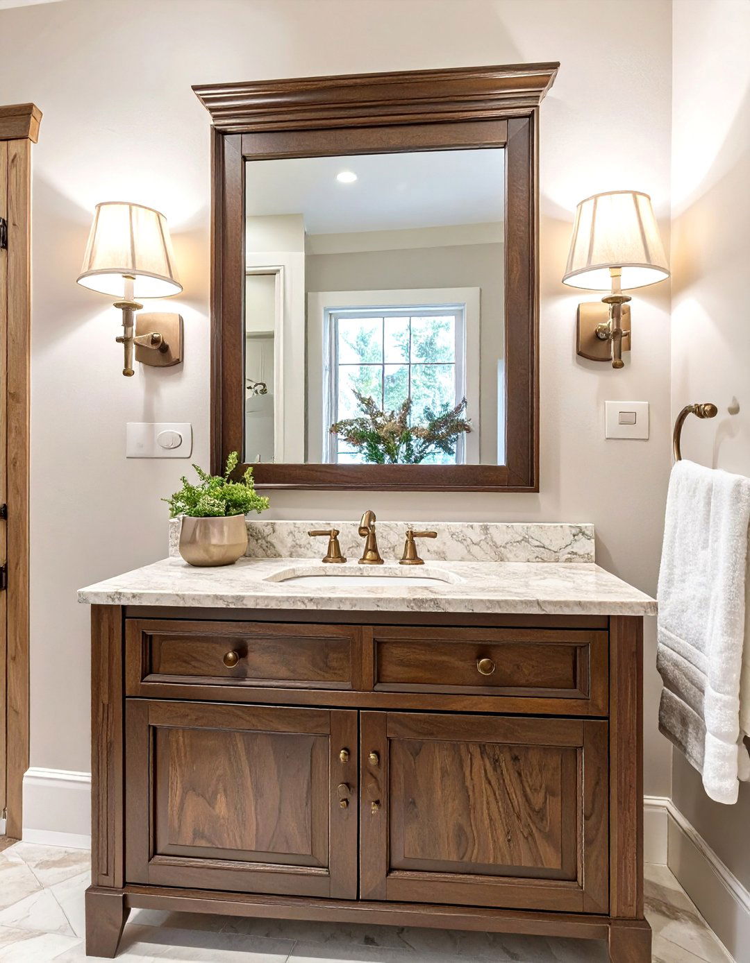 Traditional Double Sconce Elegance - 30 bathroom vanity lighting ideas