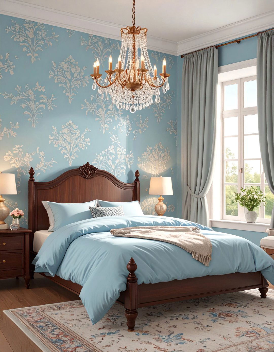 Traditional Duck Egg Blue Bedroom - 30 blue bedroom ideas