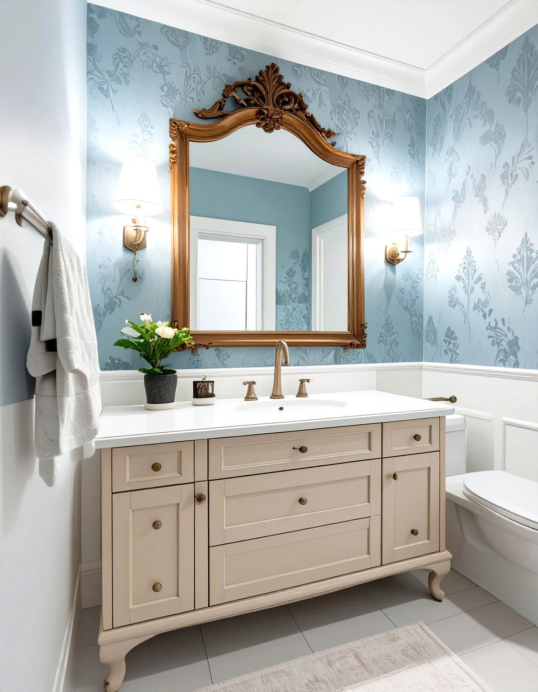 Traditional Elegance Half Bathroom - 30 half bathroom remodel ideas
