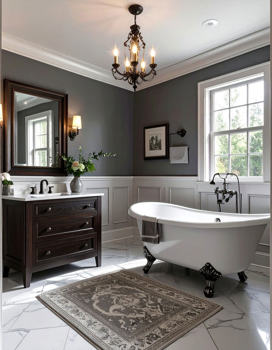 Traditional Elegant Grey Bathroom - 30 grey bathroom ideas