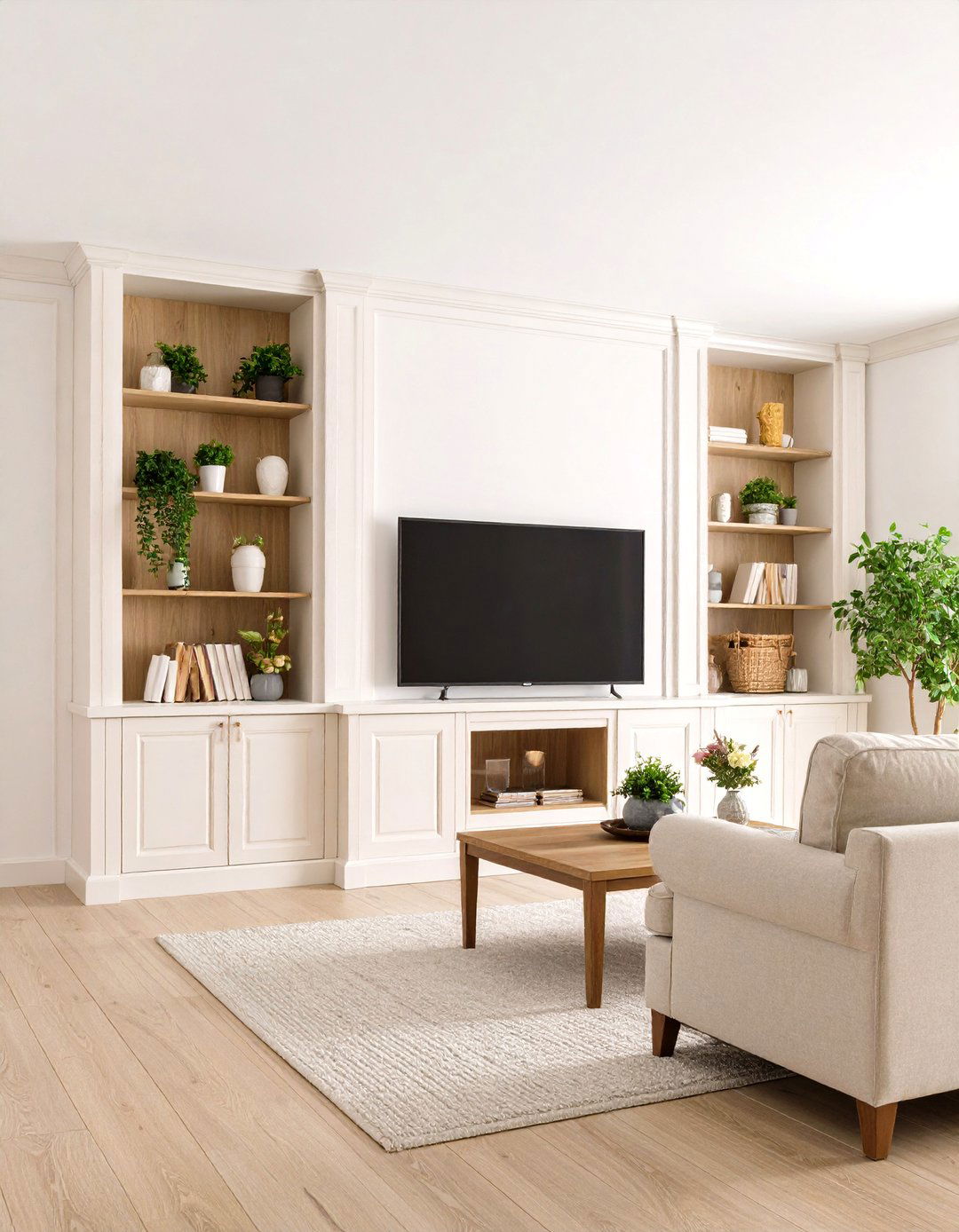 Traditional Family Room with Custom Built Ins - 30 family room ideas with tv