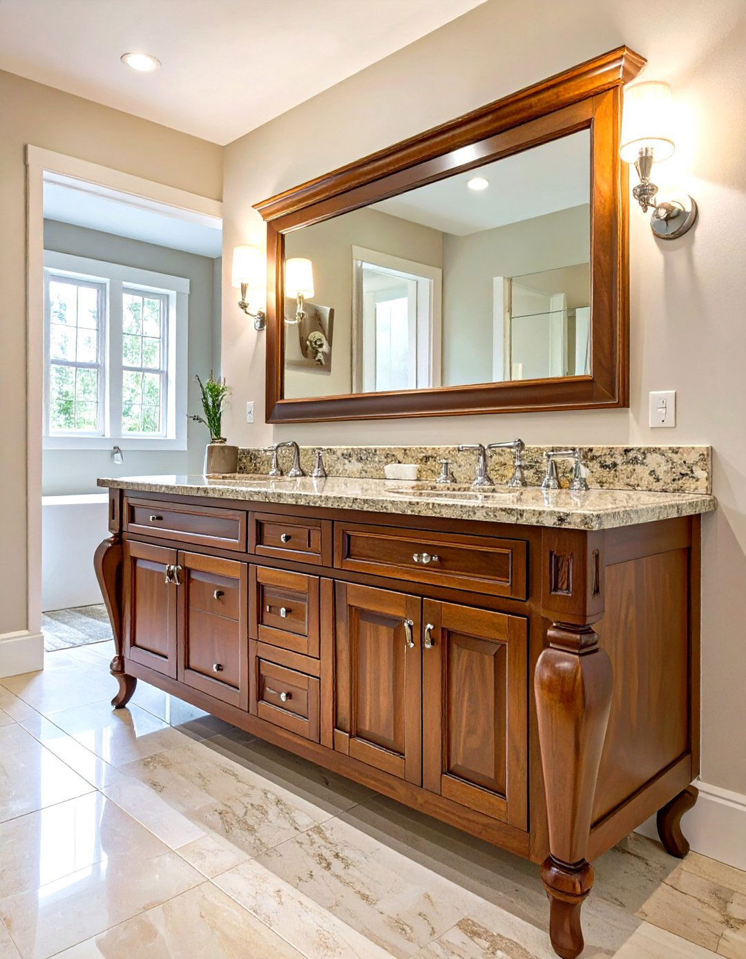 Traditional Furniture Style Double Vanity - 30 master bathroom double sink vanity ideas