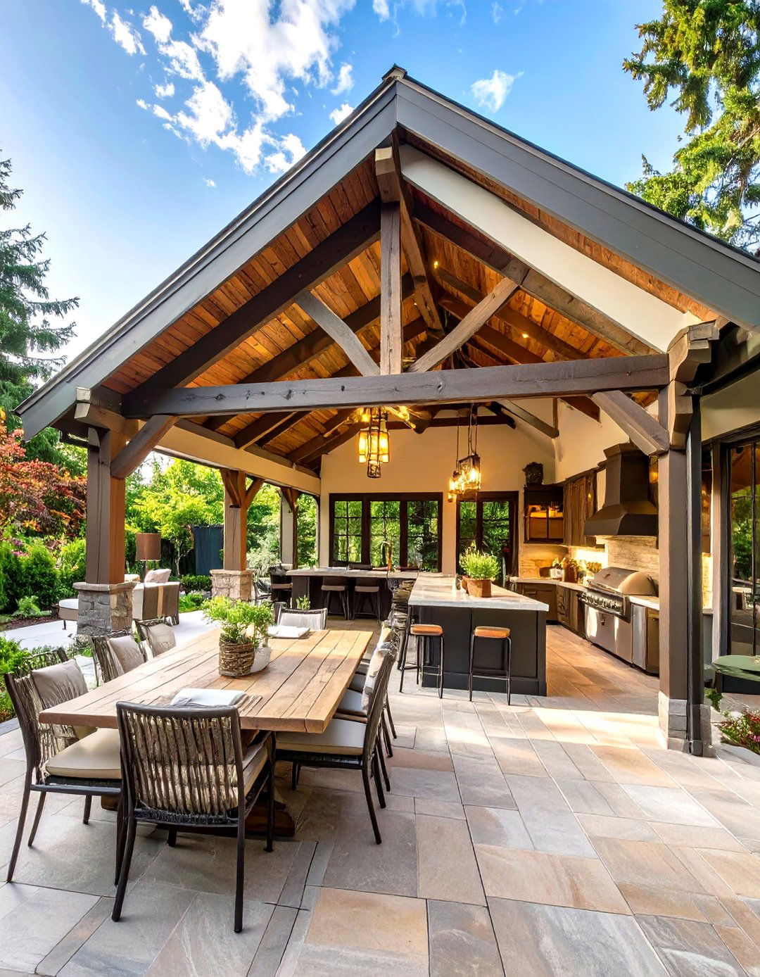 Traditional Gable Roof Patio Room - 30 covered patio ideas attached to house