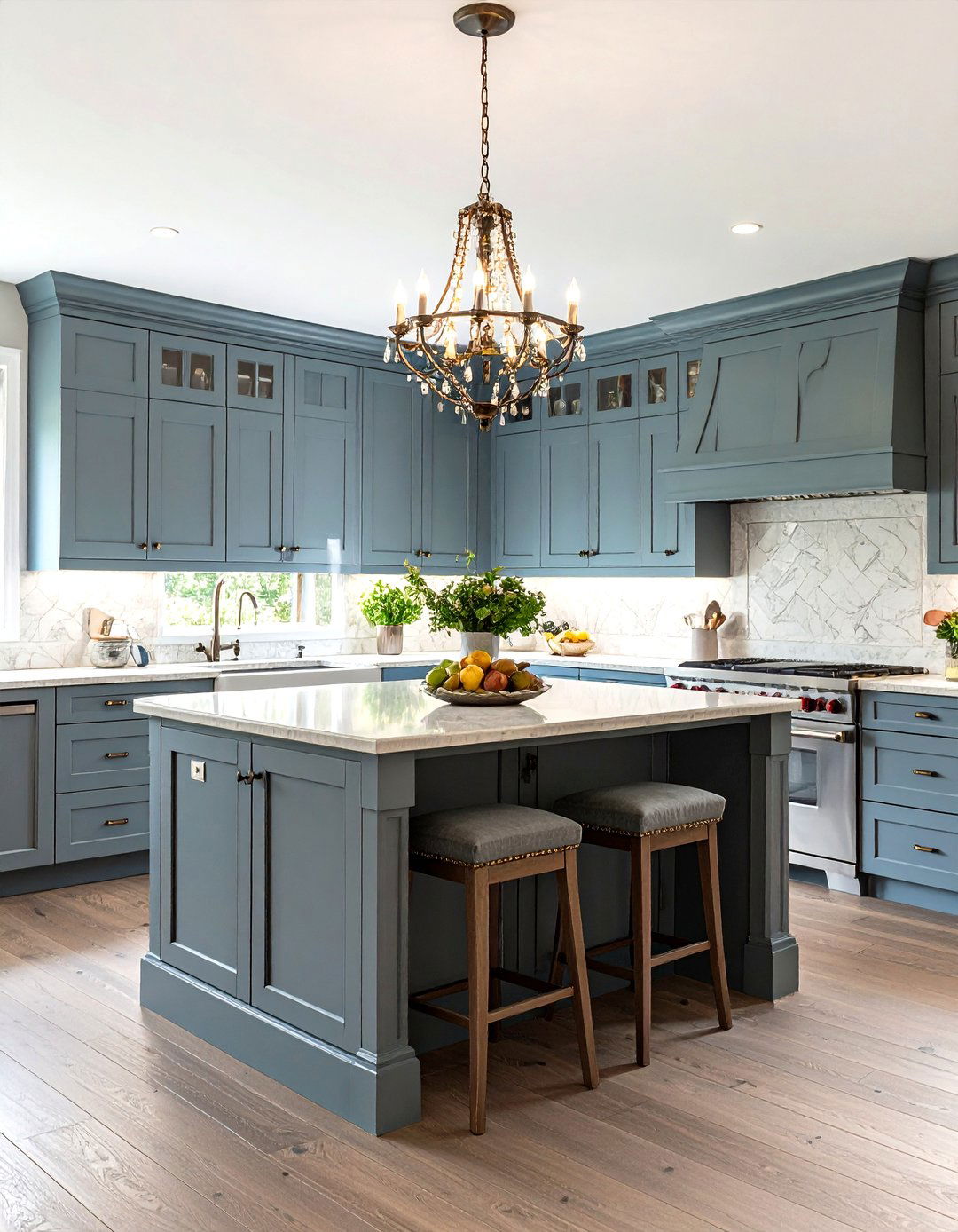 Traditional Gray Kitchen with Ornate Details - 30 gray kitchen ideas