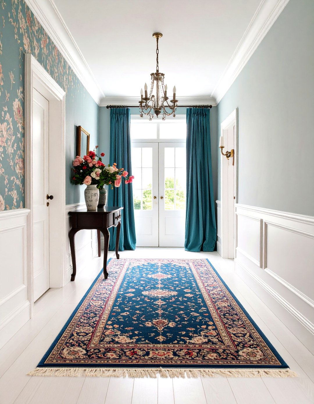 Traditional Hallway with Elegant Wainscoting - 30 hallway design ideas