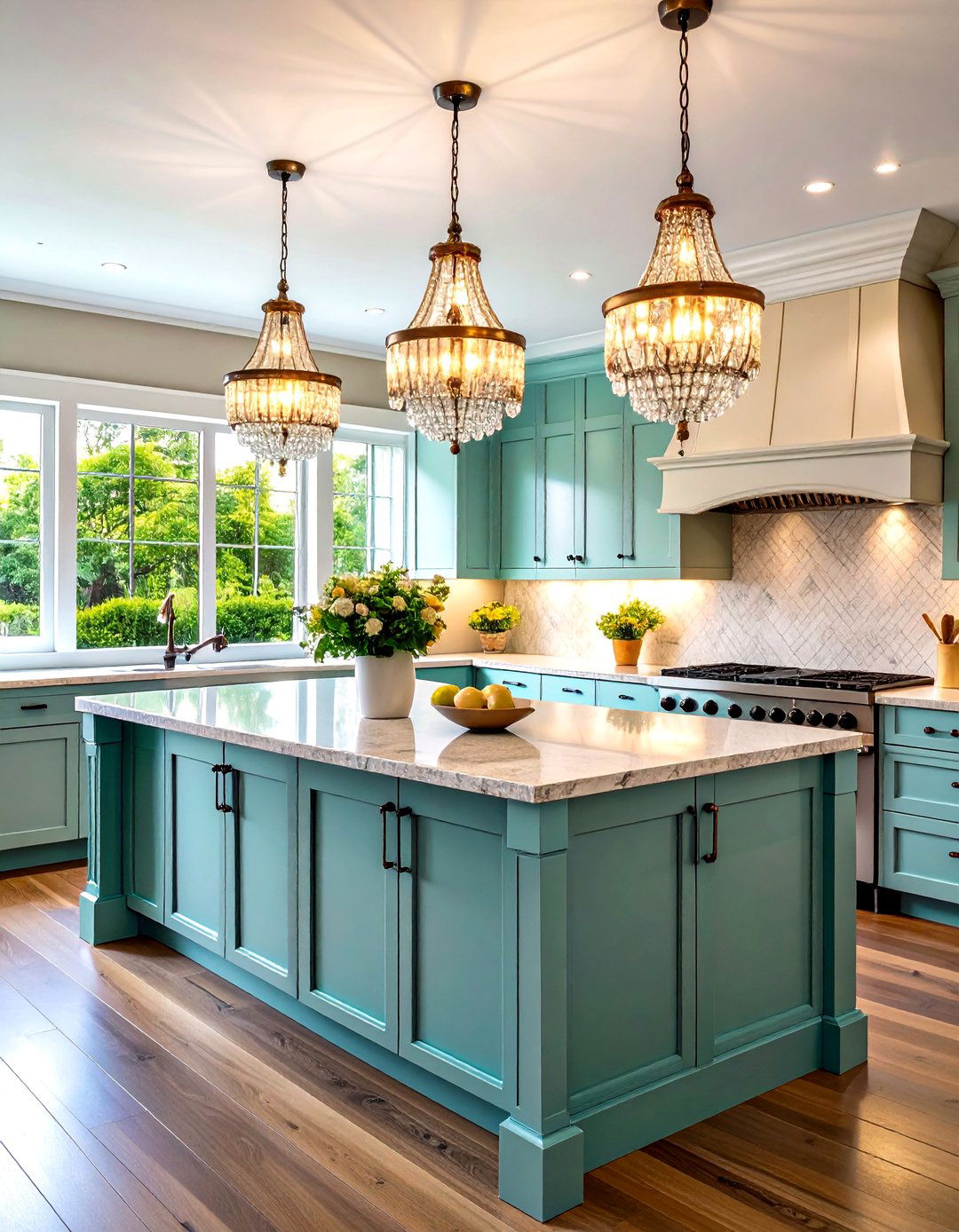 Traditional Kitchen Crystal Pendants - 30 kitchen light ideas